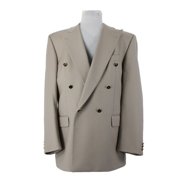 Baumler Avantgarde Sz 114 50 Tan Brown Double Breasted 100% Virgin Wool Blazer - Picture 1 of 15